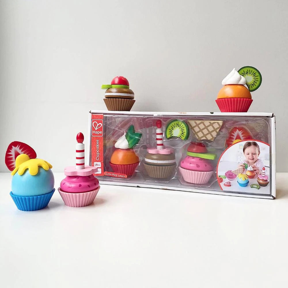 Wooden Cupcake Set